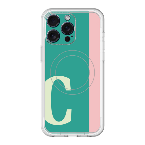 スリムプロテクションプレミアムケース with MagSafe［ オリジナル - initial color line - C green ］