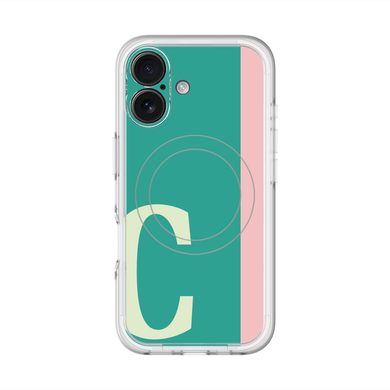 スリムプロテクションプレミアムケース with MagSafe［ オリジナル - initial color line - C green ］