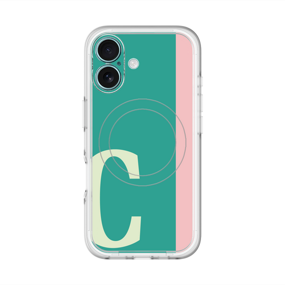 スリムプロテクションプレミアムケース with MagSafe［ オリジナル - initial color line - C green ］