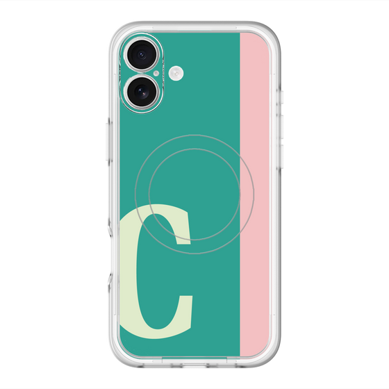 スリムプロテクションプレミアムケース with MagSafe［ オリジナル - initial color line - C green ］