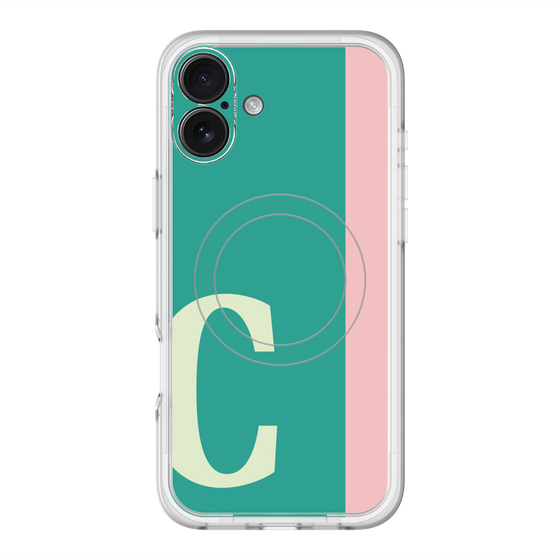 スリムプロテクションプレミアムケース with MagSafe［ オリジナル - initial color line - C green ］