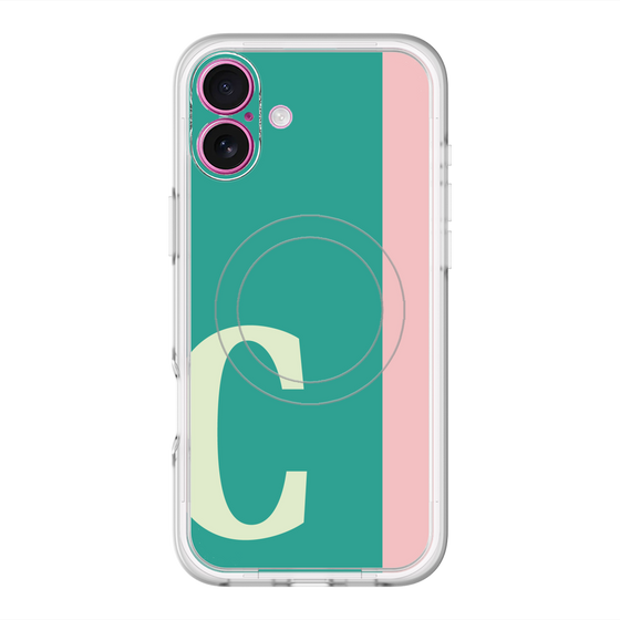 スリムプロテクションプレミアムケース with MagSafe［ オリジナル - initial color line - C green ］