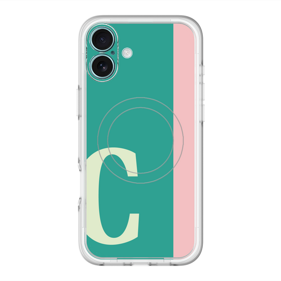 スリムプロテクションプレミアムケース with MagSafe［ オリジナル - initial color line - C green ］