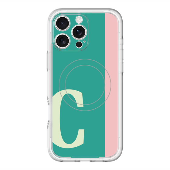スリムプロテクションプレミアムケース with MagSafe［ オリジナル - initial color line - C green ］