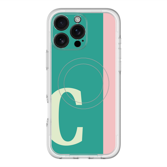 スリムプロテクションプレミアムケース with MagSafe［ オリジナル - initial color line - C green ］