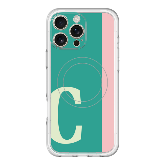 スリムプロテクションプレミアムケース with MagSafe［ オリジナル - initial color line - C green ］