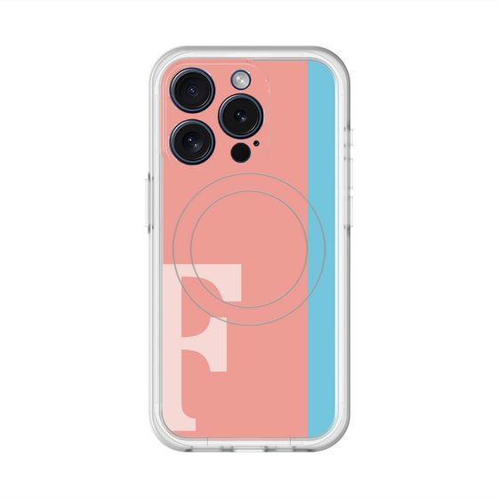 スリムプロテクションプレミアムケース with MagSafe［ オリジナル - initial color line - F pink ］