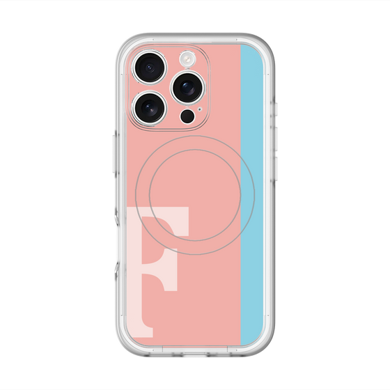 スリムプロテクションプレミアムケース with MagSafe［ オリジナル - initial color line - F pink ］