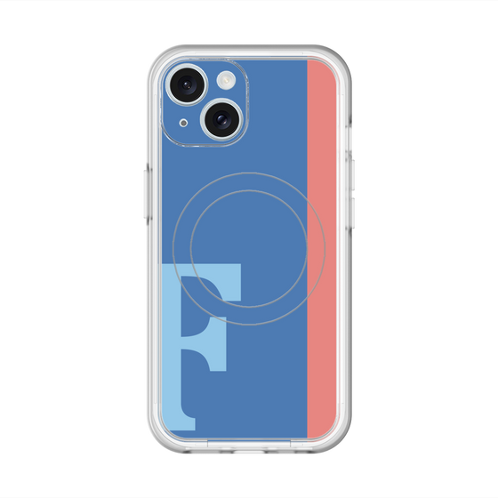 スリムプロテクションプレミアムケース with MagSafe［ オリジナル - initial color line - F blue ］