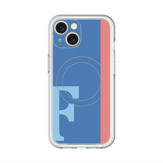 スリムプロテクションプレミアムケース with MagSafe［ オリジナル - initial color line - F blue ］