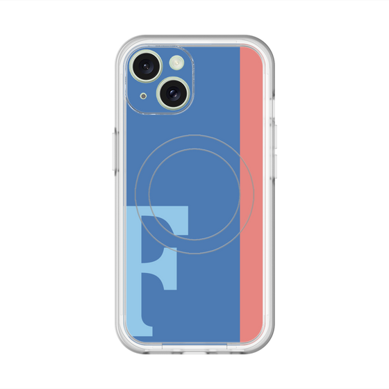 スリムプロテクションプレミアムケース with MagSafe［ オリジナル - initial color line - F blue ］