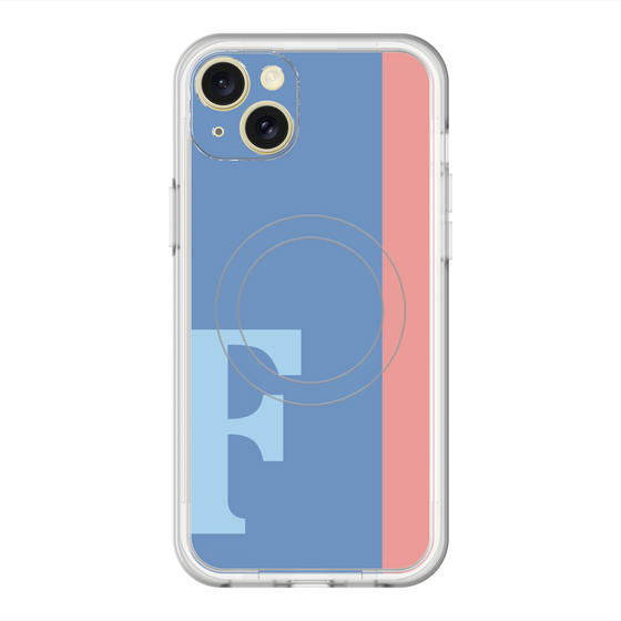スリムプロテクションプレミアムケース with MagSafe［ オリジナル - initial color line - F blue ］