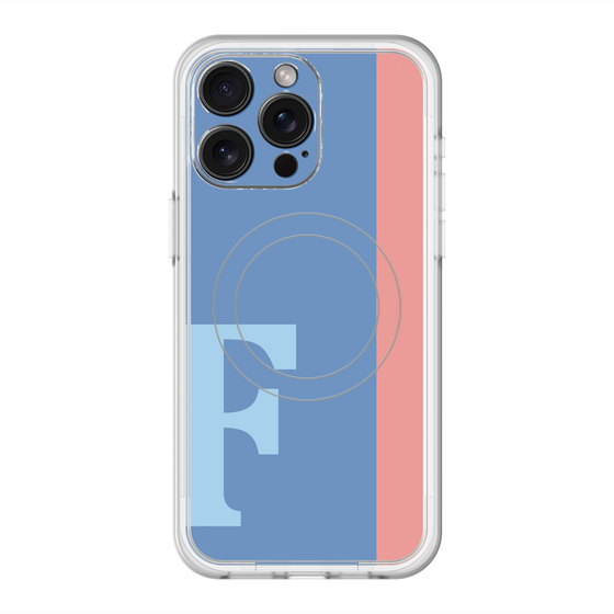 スリムプロテクションプレミアムケース with MagSafe［ オリジナル - initial color line - F blue ］