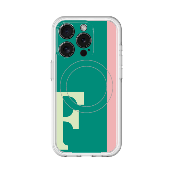 スリムプロテクションプレミアムケース with MagSafe［ オリジナル - initial color line - F green ］