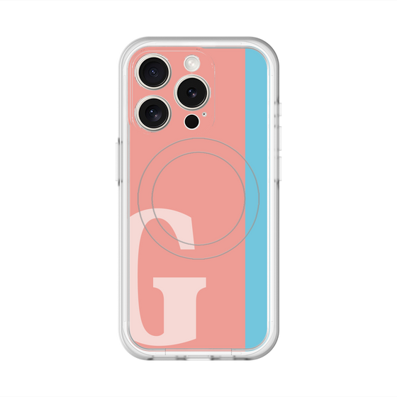 スリムプロテクションプレミアムケース with MagSafe［ オリジナル - initial color line - G pink ］