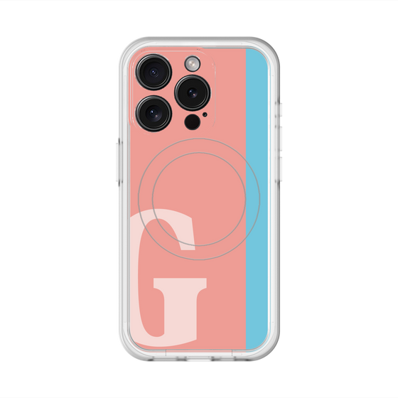 スリムプロテクションプレミアムケース with MagSafe［ オリジナル - initial color line - G pink ］