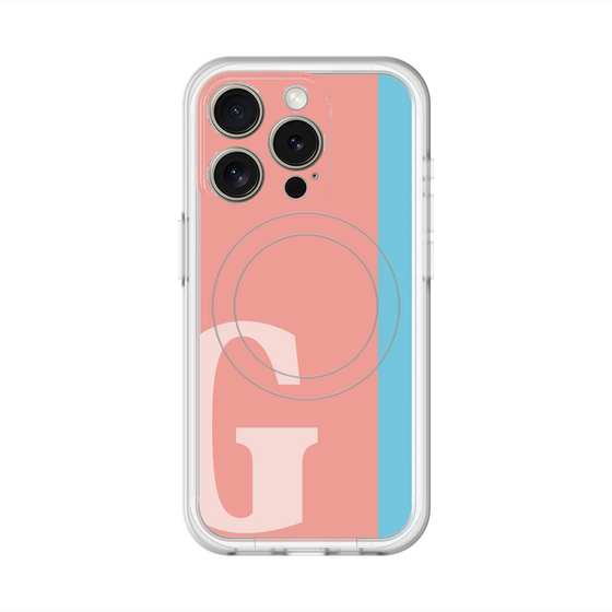 スリムプロテクションプレミアムケース with MagSafe［ オリジナル - initial color line - G pink ］