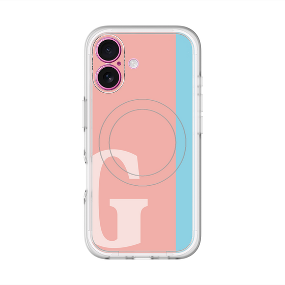 スリムプロテクションプレミアムケース with MagSafe［ オリジナル - initial color line - G pink ］