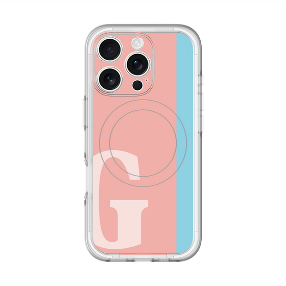 スリムプロテクションプレミアムケース with MagSafe［ オリジナル - initial color line - G pink ］