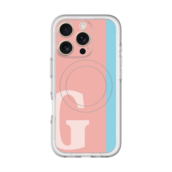 スリムプロテクションプレミアムケース with MagSafe［ オリジナル - initial color line - G pink ］
