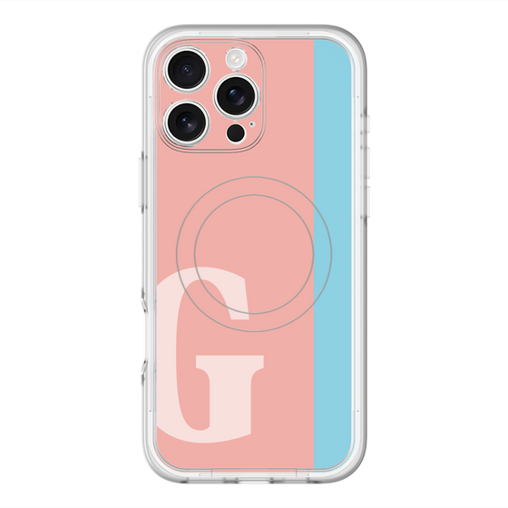 スリムプロテクションプレミアムケース with MagSafe［ オリジナル - initial color line - G pink ］