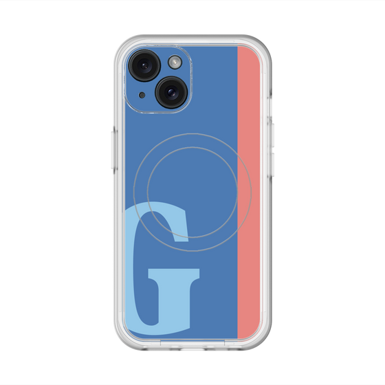 スリムプロテクションプレミアムケース with MagSafe［ オリジナル - initial color line - G blue ］