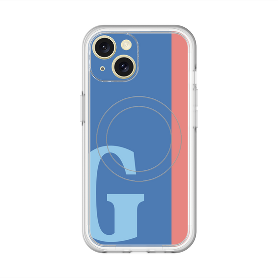 スリムプロテクションプレミアムケース with MagSafe［ オリジナル - initial color line - G blue ］