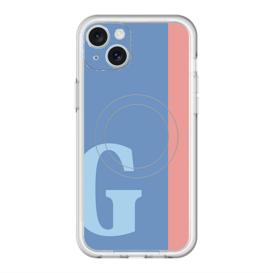 スリムプロテクションプレミアムケース with MagSafe［ オリジナル - initial color line - G blue ］