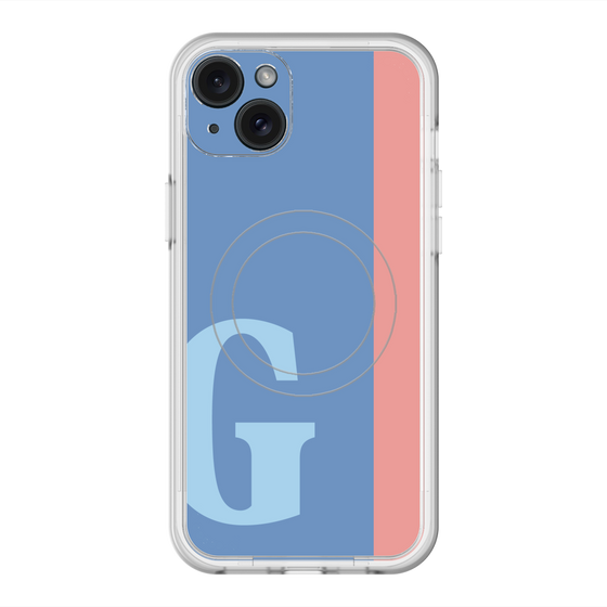 スリムプロテクションプレミアムケース with MagSafe［ オリジナル - initial color line - G blue ］