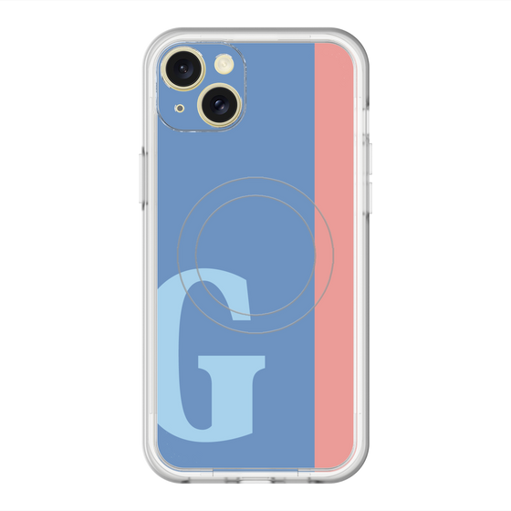 スリムプロテクションプレミアムケース with MagSafe［ オリジナル - initial color line - G blue ］