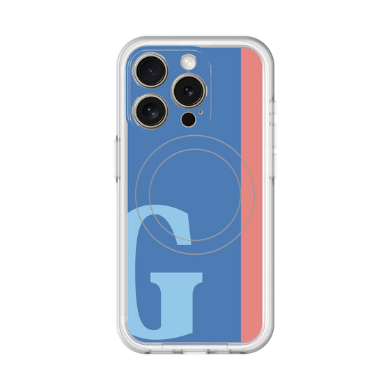 スリムプロテクションプレミアムケース with MagSafe［ オリジナル - initial color line - G blue ］