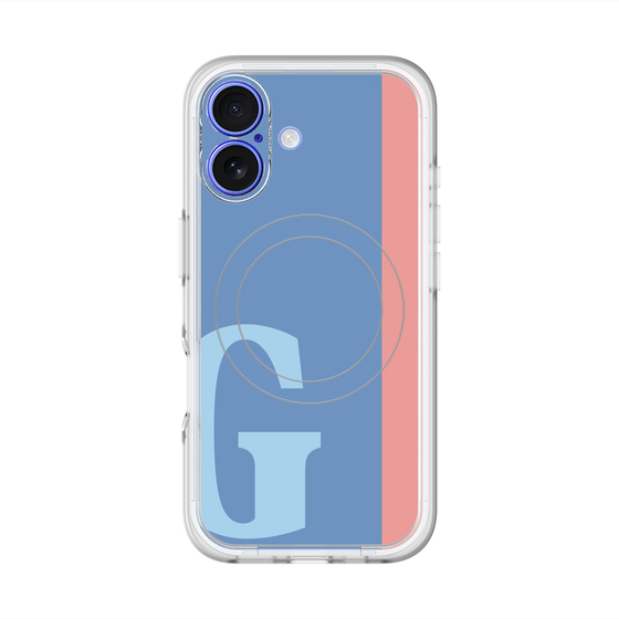 スリムプロテクションプレミアムケース with MagSafe［ オリジナル - initial color line - G blue ］