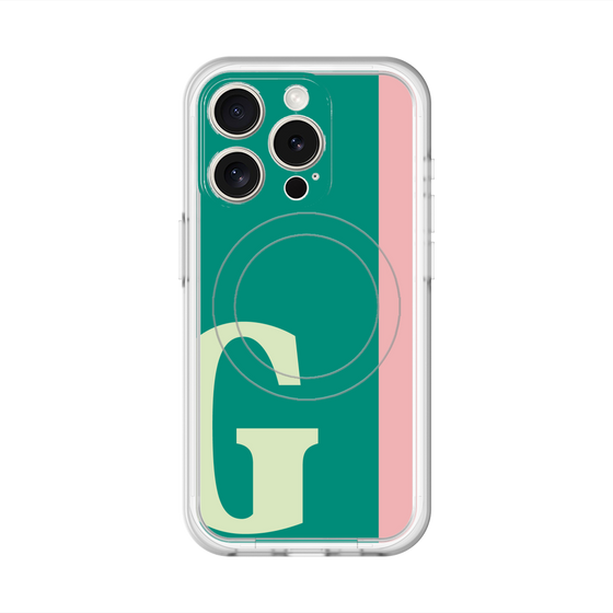 スリムプロテクションプレミアムケース with MagSafe［ オリジナル - initial color line - G green ］