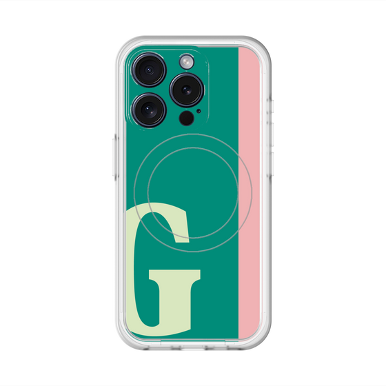 スリムプロテクションプレミアムケース with MagSafe［ オリジナル - initial color line - G green ］