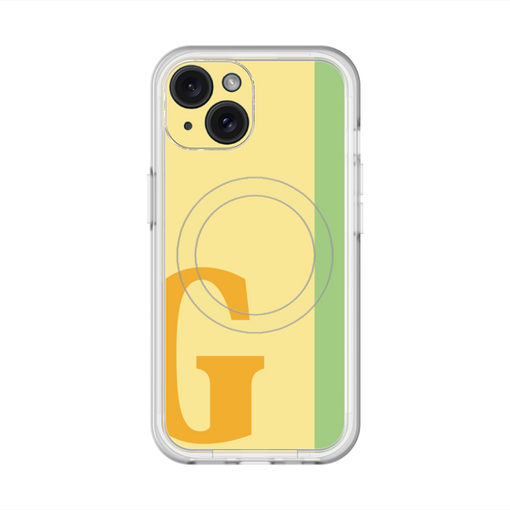 スリムプロテクションプレミアムケース with MagSafe［ オリジナル - initial color line - G yellow ］
