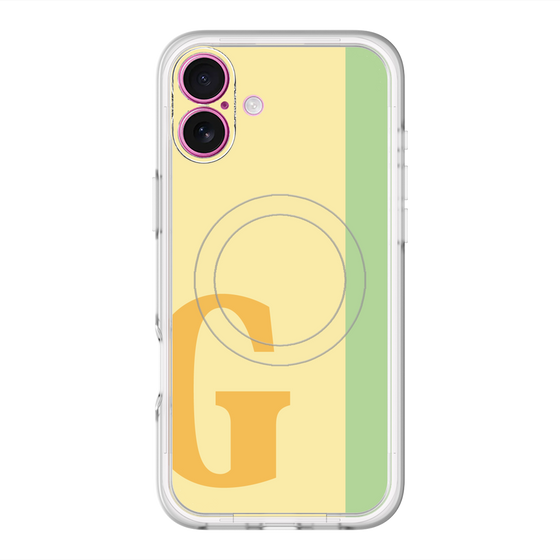 スリムプロテクションプレミアムケース with MagSafe［ オリジナル - initial color line - G yellow ］