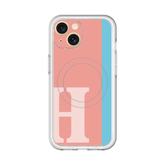 スリムプロテクションプレミアムケース with MagSafe［ オリジナル - initial color line - H pink ］