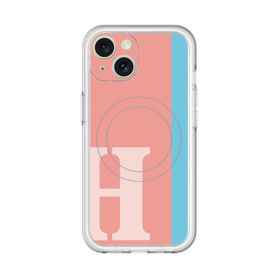 スリムプロテクションプレミアムケース with MagSafe［ オリジナル - initial color line - H pink ］