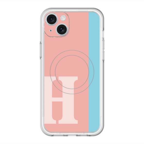 スリムプロテクションプレミアムケース with MagSafe［ オリジナル - initial color line - H pink ］