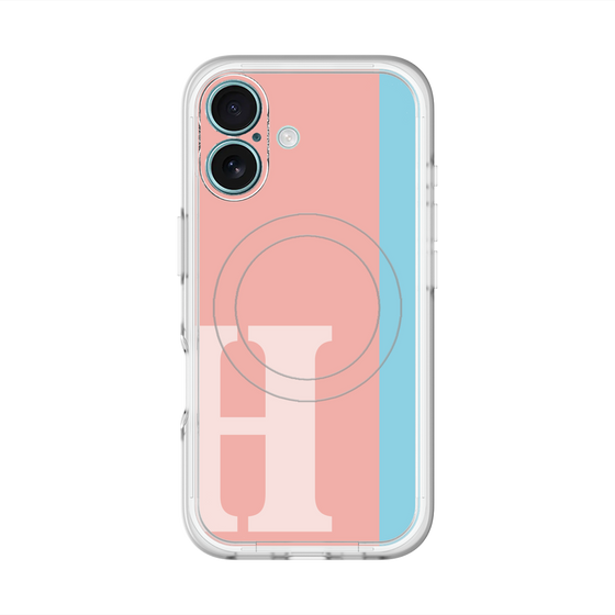 スリムプロテクションプレミアムケース with MagSafe［ オリジナル - initial color line - H pink ］