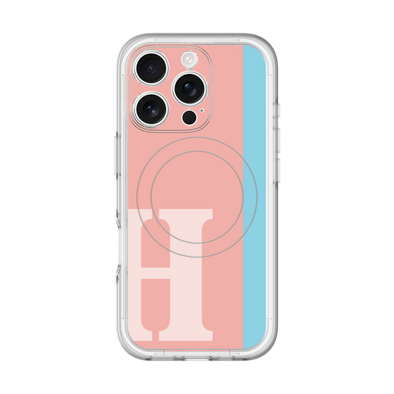 スリムプロテクションプレミアムケース with MagSafe［ オリジナル - initial color line - H pink ］