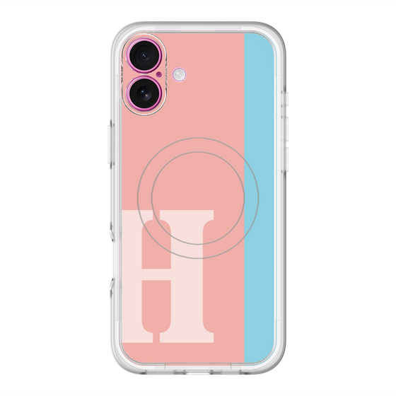 スリムプロテクションプレミアムケース with MagSafe［ オリジナル - initial color line - H pink ］