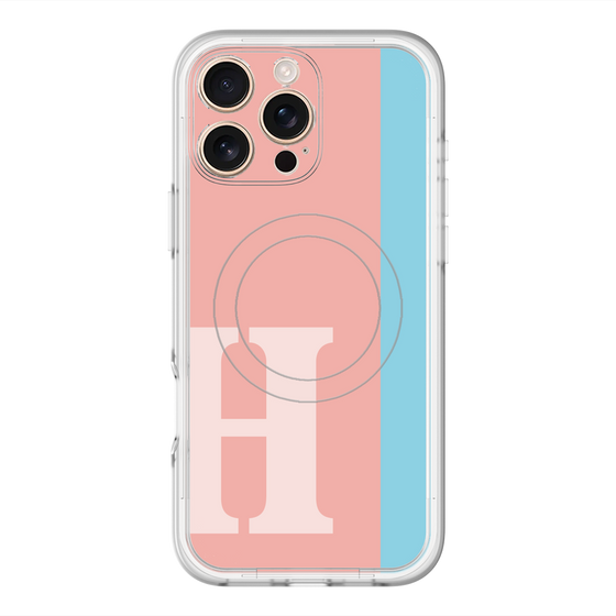 スリムプロテクションプレミアムケース with MagSafe［ オリジナル - initial color line - H pink ］