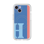 スリムプロテクションプレミアムケース with MagSafe［ オリジナル - initial color line - H blue ］