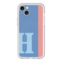 スリムプロテクションプレミアムケース with MagSafe［ オリジナル - initial color line - H blue ］