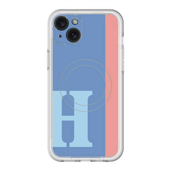 スリムプロテクションプレミアムケース with MagSafe［ オリジナル - initial color line - H blue ］