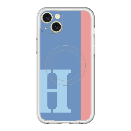 スリムプロテクションプレミアムケース with MagSafe［ オリジナル - initial color line - H blue ］