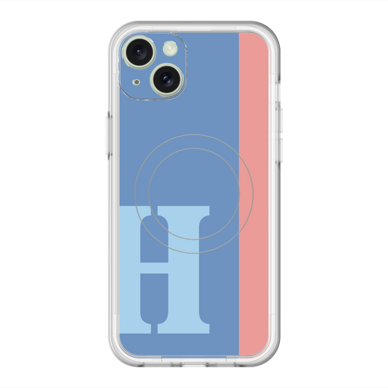 スリムプロテクションプレミアムケース with MagSafe［ オリジナル - initial color line - H blue ］