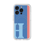 スリムプロテクションプレミアムケース with MagSafe［ オリジナル - initial color line - H blue ］