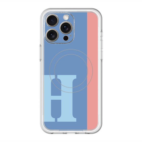 スリムプロテクションプレミアムケース with MagSafe［ オリジナル - initial color line - H blue ］
